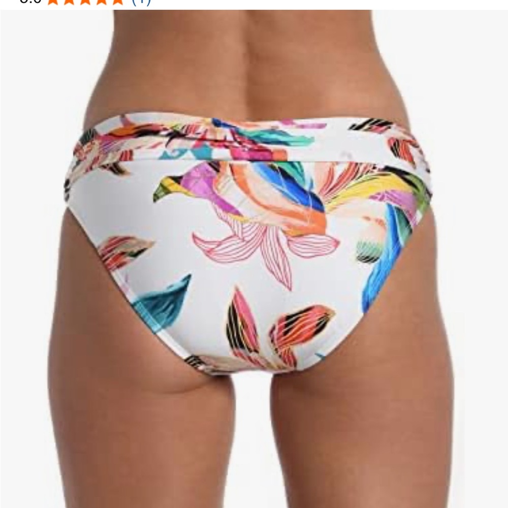 LA BLANCA Paradise Scoop Banded Tropical 🌴 Bikini 👙 Bottoms - NWT - Size 14